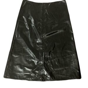 Xcepsion Woman Black Flax Leather Skirt